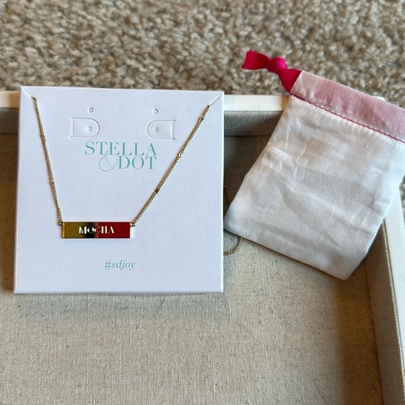 Stella & Dot Gold engraveable necklace mocha 4 lengths jewelry - Picture 3 of 5